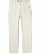 Altea - Martin Tapered Linen Drawstring Trousers - White