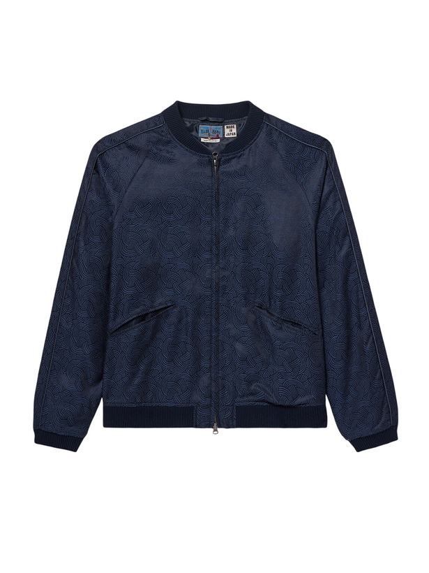 Photo: Blue Blue Japan - Satin-Jacquard Bomber Jacket - Blue