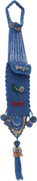 Bode Blue Laurel Crochet Pouch