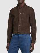 AMI PARIS Buttoned Leather Overshirt