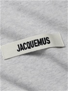 Jacquemus - Grosgrain-Trimmed Logo-Embroidered Cotton-Jersey T-shirt - Gray
