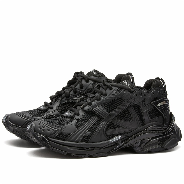 Photo: Balenciaga Men's Runner Sneakers in Black Matt