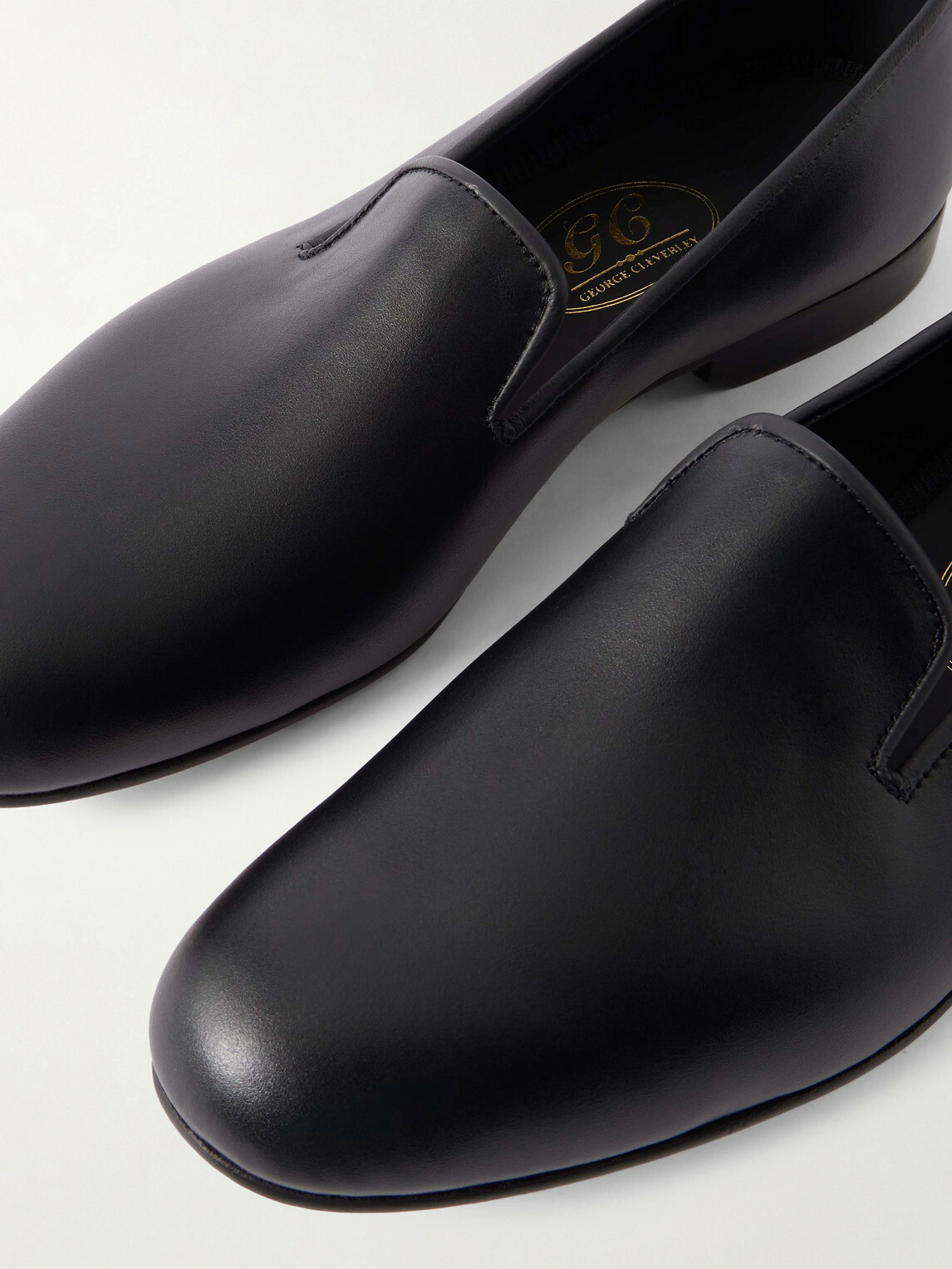George Cleverley - Albert Leather Slippers - Black