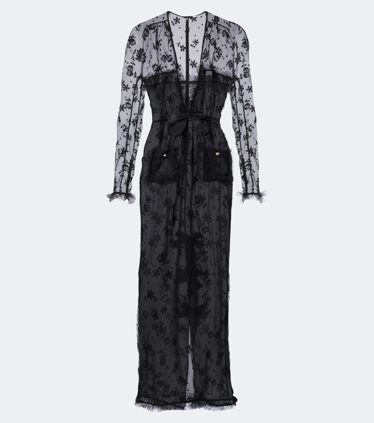 Alessandra Rich Bow-detail lace maxi dress