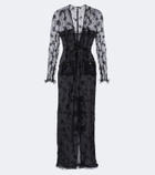 Alessandra Rich Bow-detail lace maxi dress