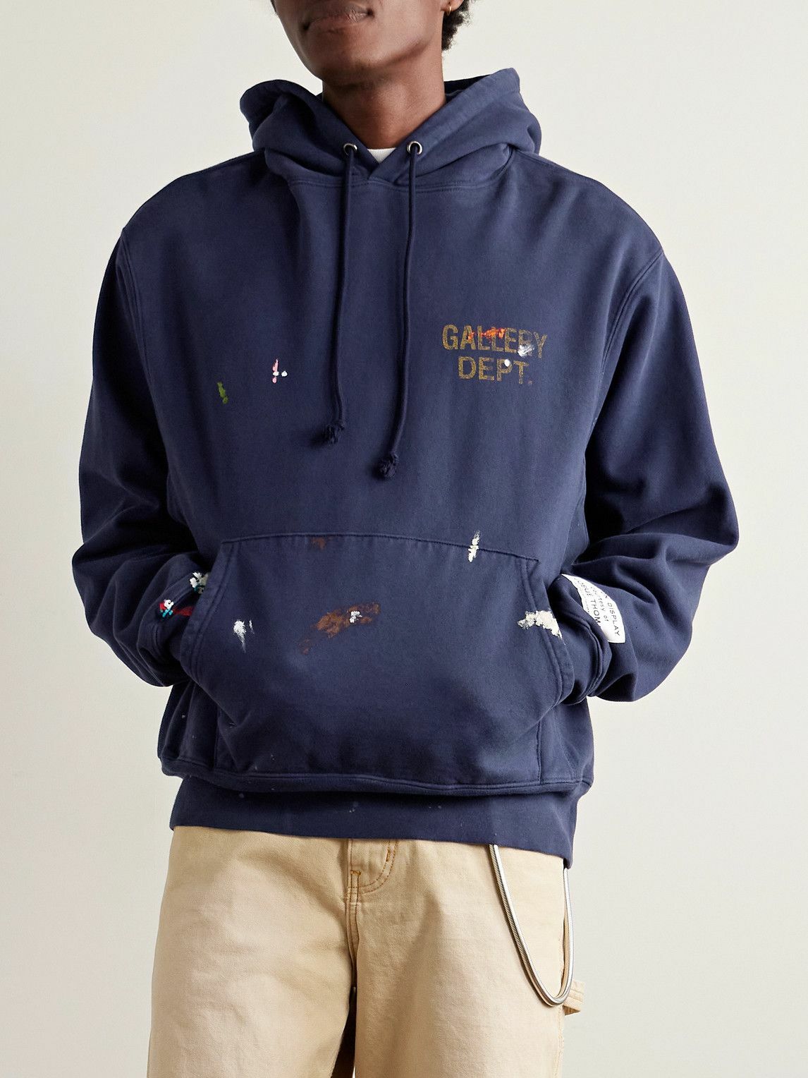 Gallery Dept. - Logo-Print Paint-Splattered Cotton-Jersey Hoodie