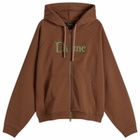 Dime Men's Classic Veins Zip Hoodie in Brown