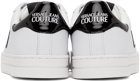 Versace Jeans Couture White & Black 88 V-Emblem Court Sneakers