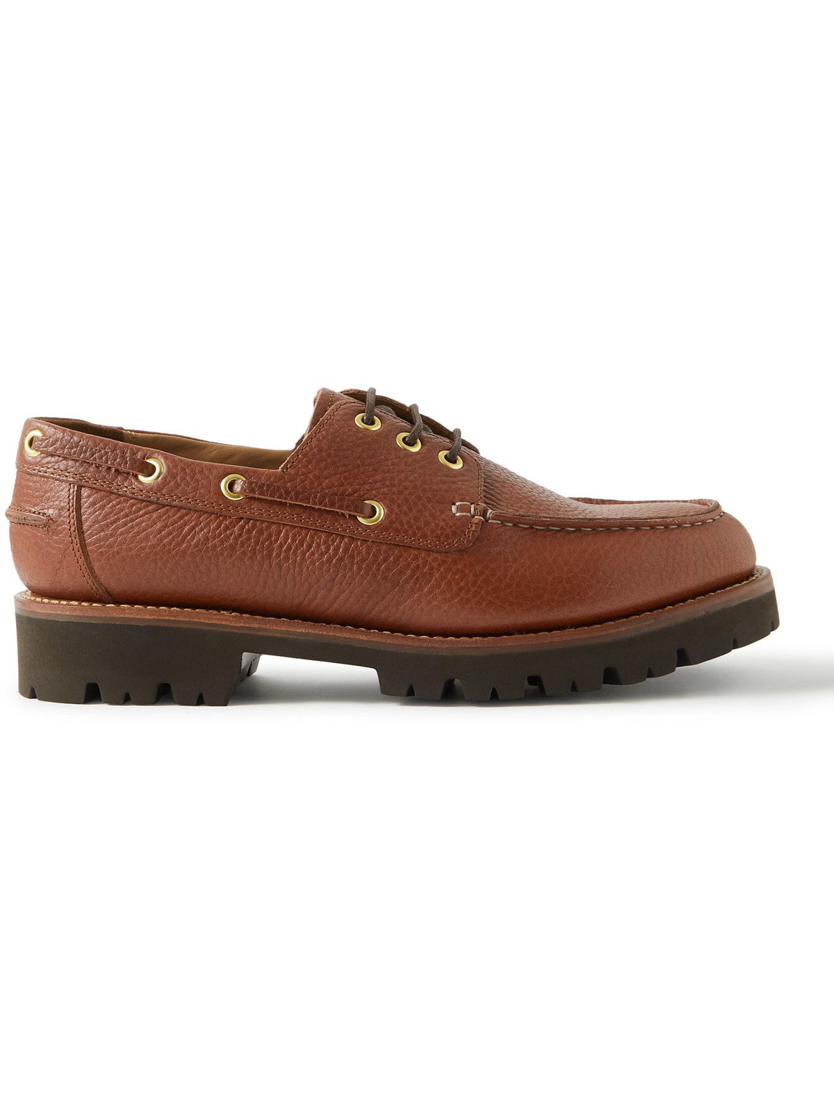 Grenson - Dempsey Full-Grain Leather Boat Shoes - Brown Grenson