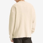 FrizmWORKS Men's Oversized Waffle Pocket Long Sleeve T-Shirt in Cream