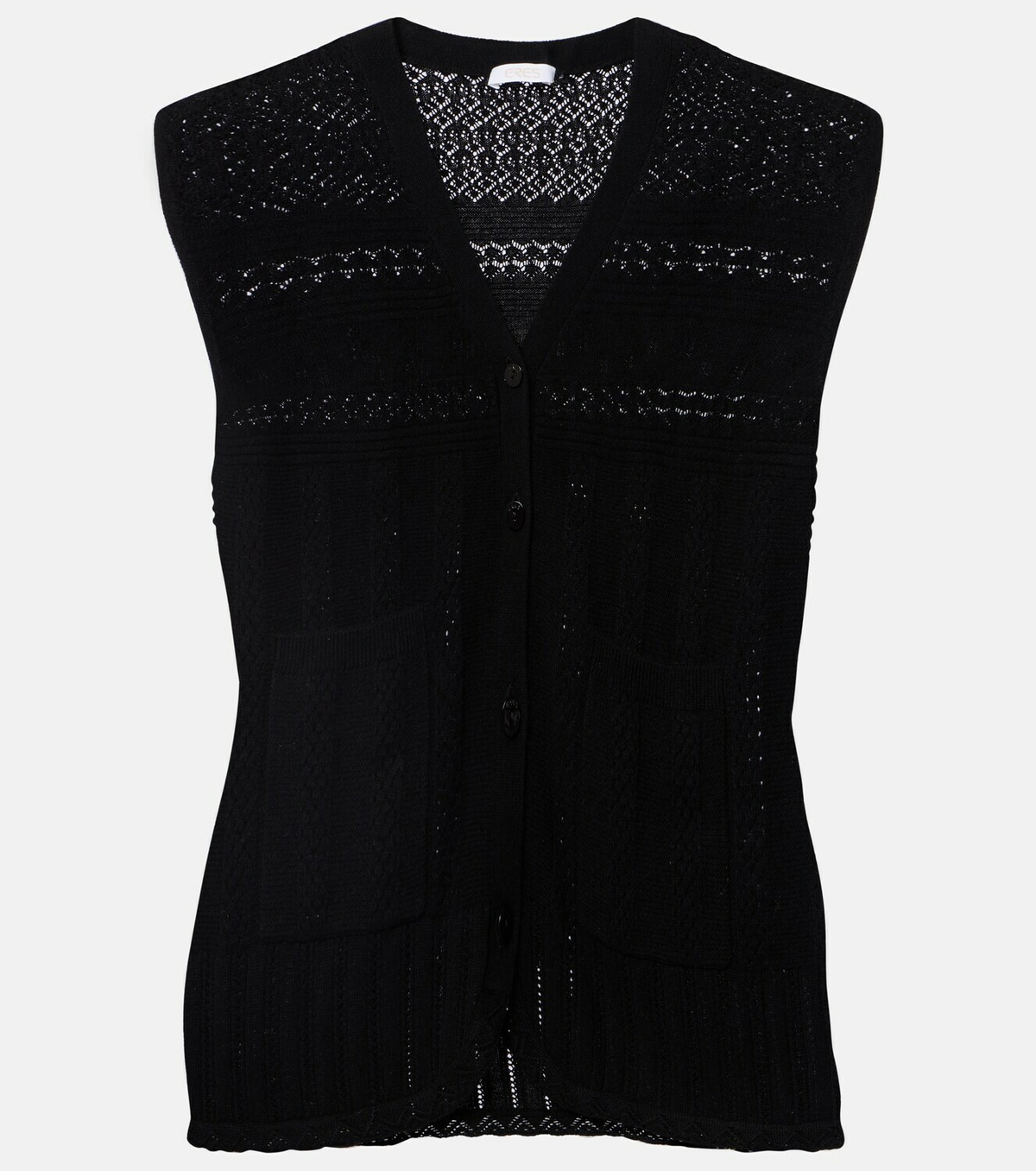 Eres Mixte pointelle wool and cashmere sweater vest