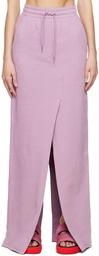 Dries Van Noten Purple Drawstring Maxi Skirt