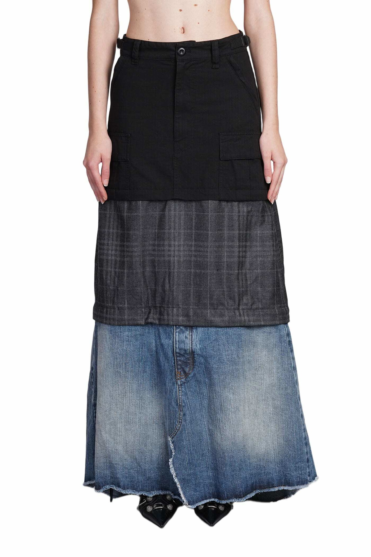 BALENCIAGA Lingerie Wool Tailored Skirt Balenciaga