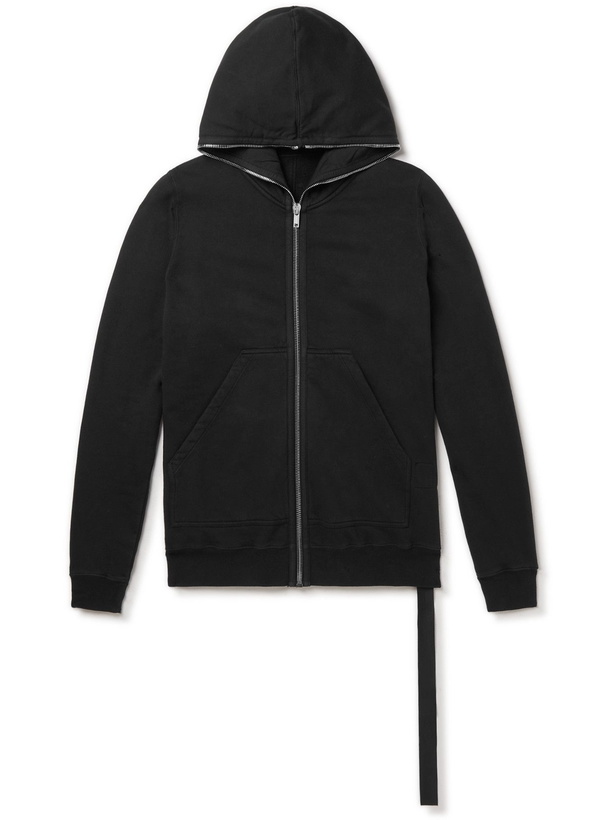 Photo: Rick Owens - Cotton-Jersey Zip-Up Hoodie - Black