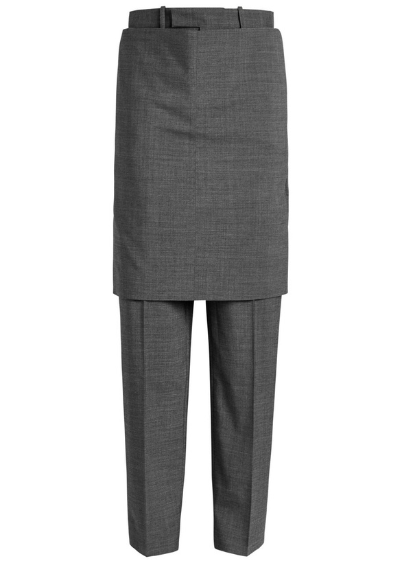 Photo: Bettter Hybrid Skirt-effect Wool-blend Trousers Grey