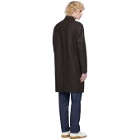 Harris Wharf London Brown and Blue Wool Double Face Twill Coat