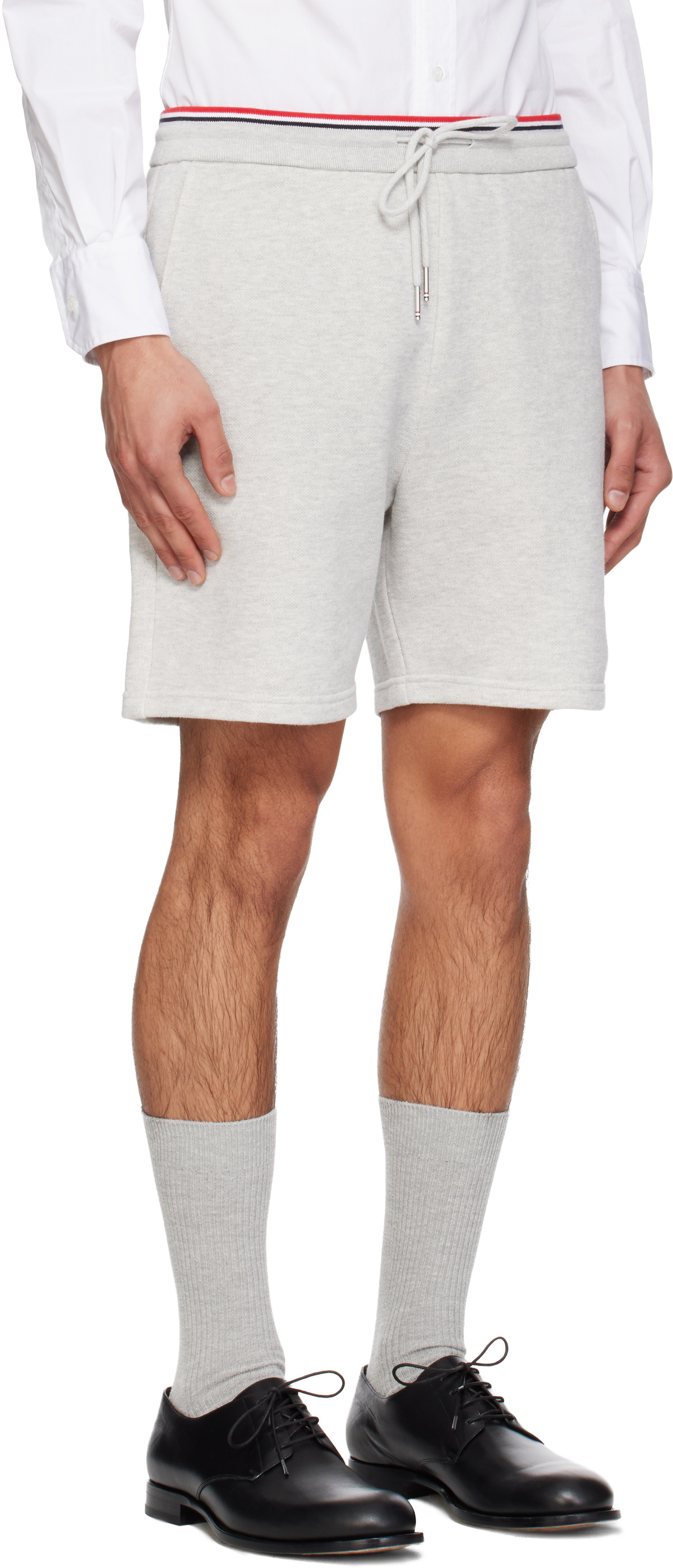 Thom Browne Gray Pique Loopback Sweat Shorts