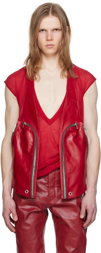 Photo: Rick Owens Red Bauhaus Leather Vest