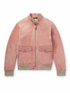 TOM FORD - Members Only Slim-Fit Leather-Trimmed Suede Bomber Jacket - Pink