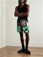 Wacko Maria - Jean-Michel Basquait Straight-Leg Printed Twill Shorts - Black