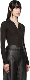 The Frankie Shop Brown Solana Polo Bodysuit