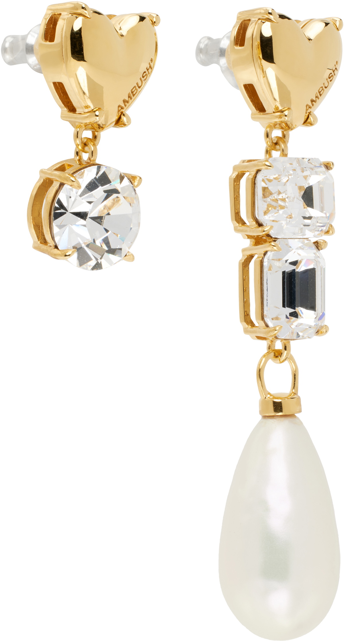 AMBUSH Gold Pearl Mix Earrings