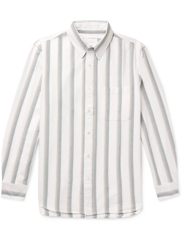 Photo: ADSUM - Button-Down Collar Striped Cotton Oxford Shirt - White