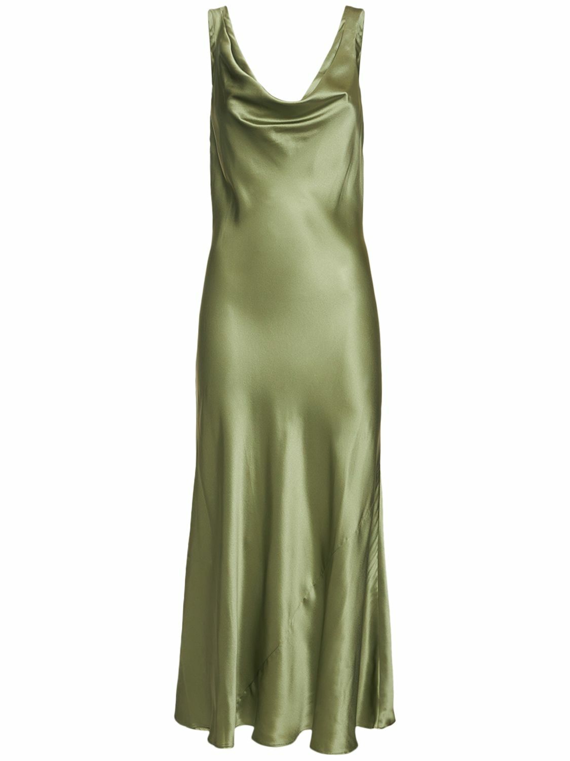 reformation green slip dress Rent The Selia Green Linen Dress By Reformation main image 0