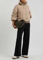 Varley Reggie Quilted Cable-knit Jacket Taupe