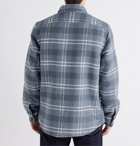 Faherty - Faux Shearling-Lined Checked Cotton and Wool-Blend Overshirt - Blue