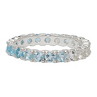 Hatton Labs SSENSE Exclusive Silver and Blue Topaz Eternity Ring