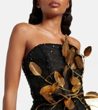 Oscar de la Renta Embellished sequined cocktail dress