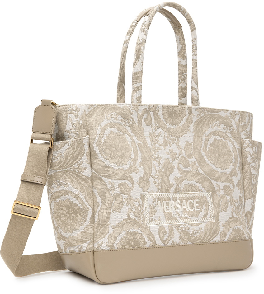 Versace Baby Beige Barocco Athena Changing Bag & Mat Set
