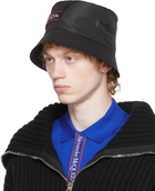 Alexander McQueen Black Graffiti Logo Bucket Hat