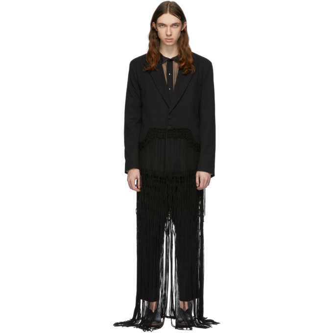 Palomo Spain Black Fringe Blazer