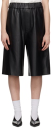 AMI Paris Black Bermuda Leather Shorts
