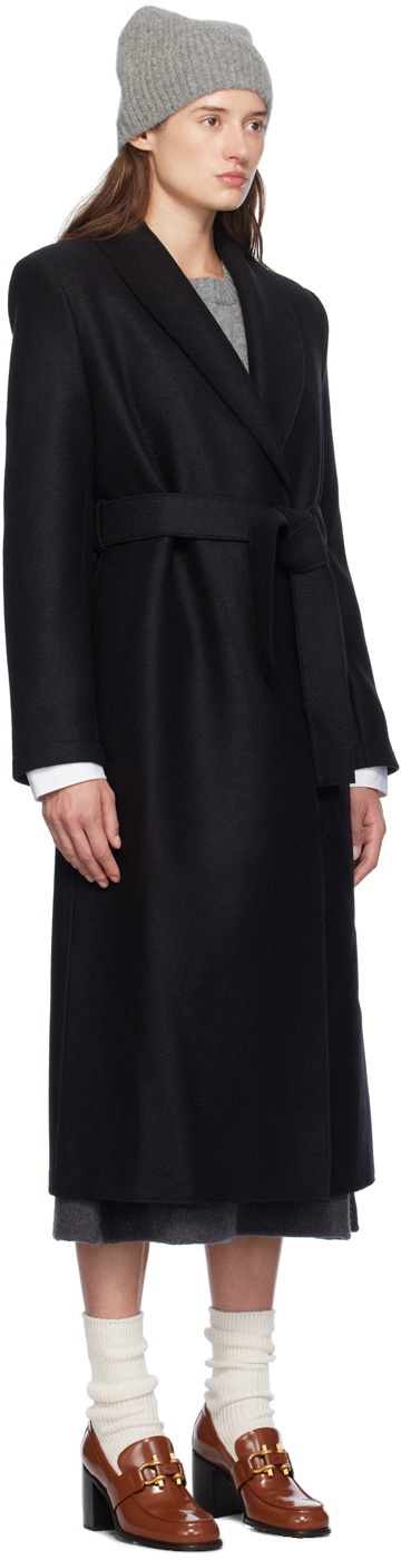 Harris Wharf London Black Shawl Collar Coat