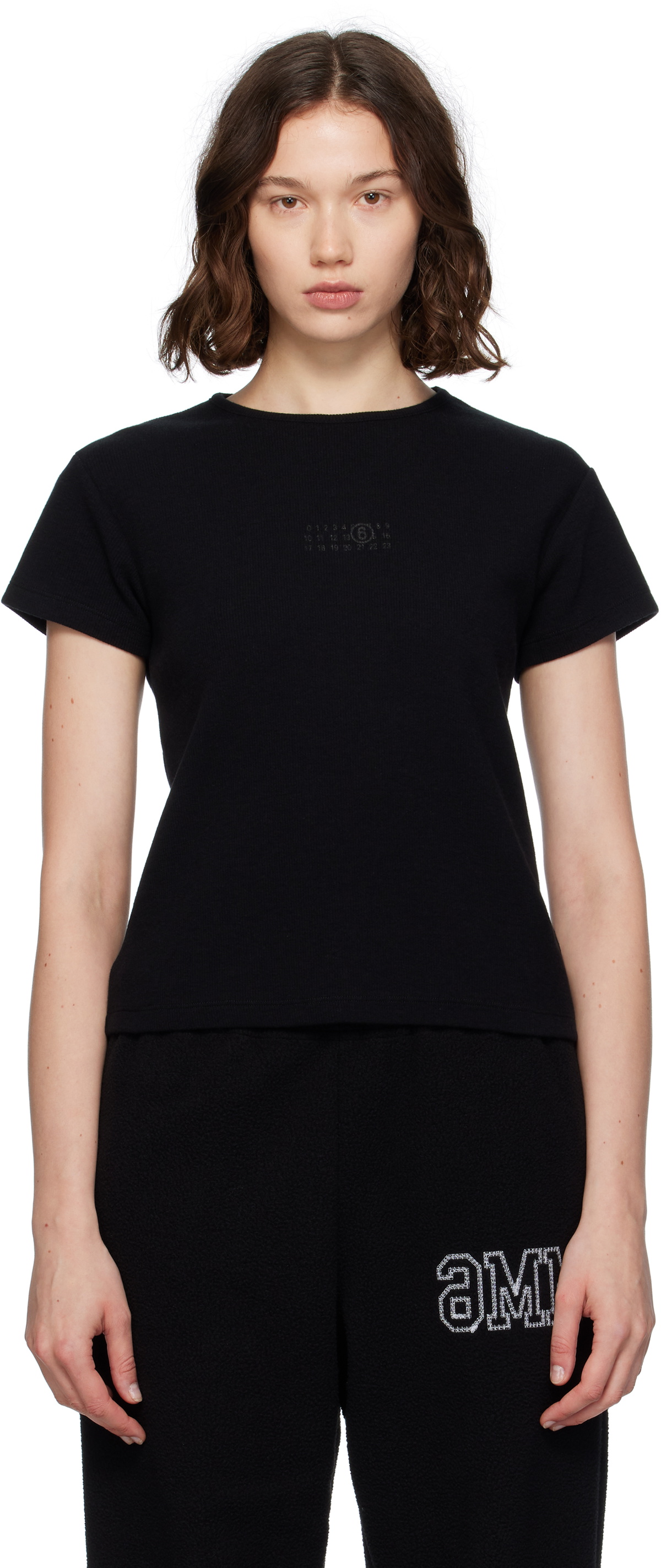 Tシャツ・カットソー MM6 MAISON MARGIELA Woman T-Shirt Black S52GC0335M20048 900 MM6 Maison Margiela cotton t-shirt women's black color