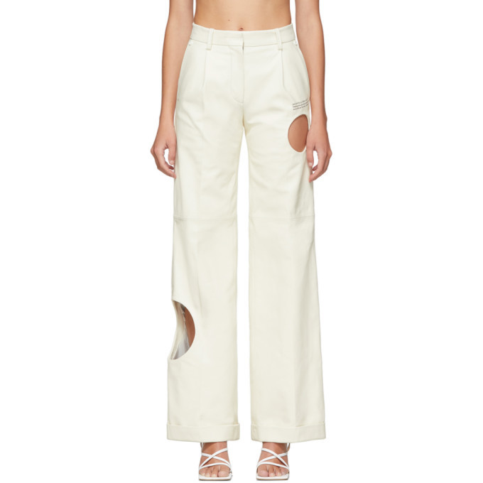 Photo: Off-White White Leather Meteor Formal Pants