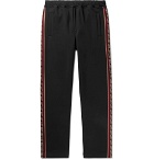 Fendi - Logo Jacquard-Trimmed Tech-Jersey Sweatpants - Black