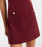 Self-Portrait Lace-trimmed crêpe minidress