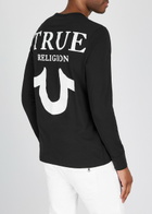 True Religion Black Logo-print Cotton top