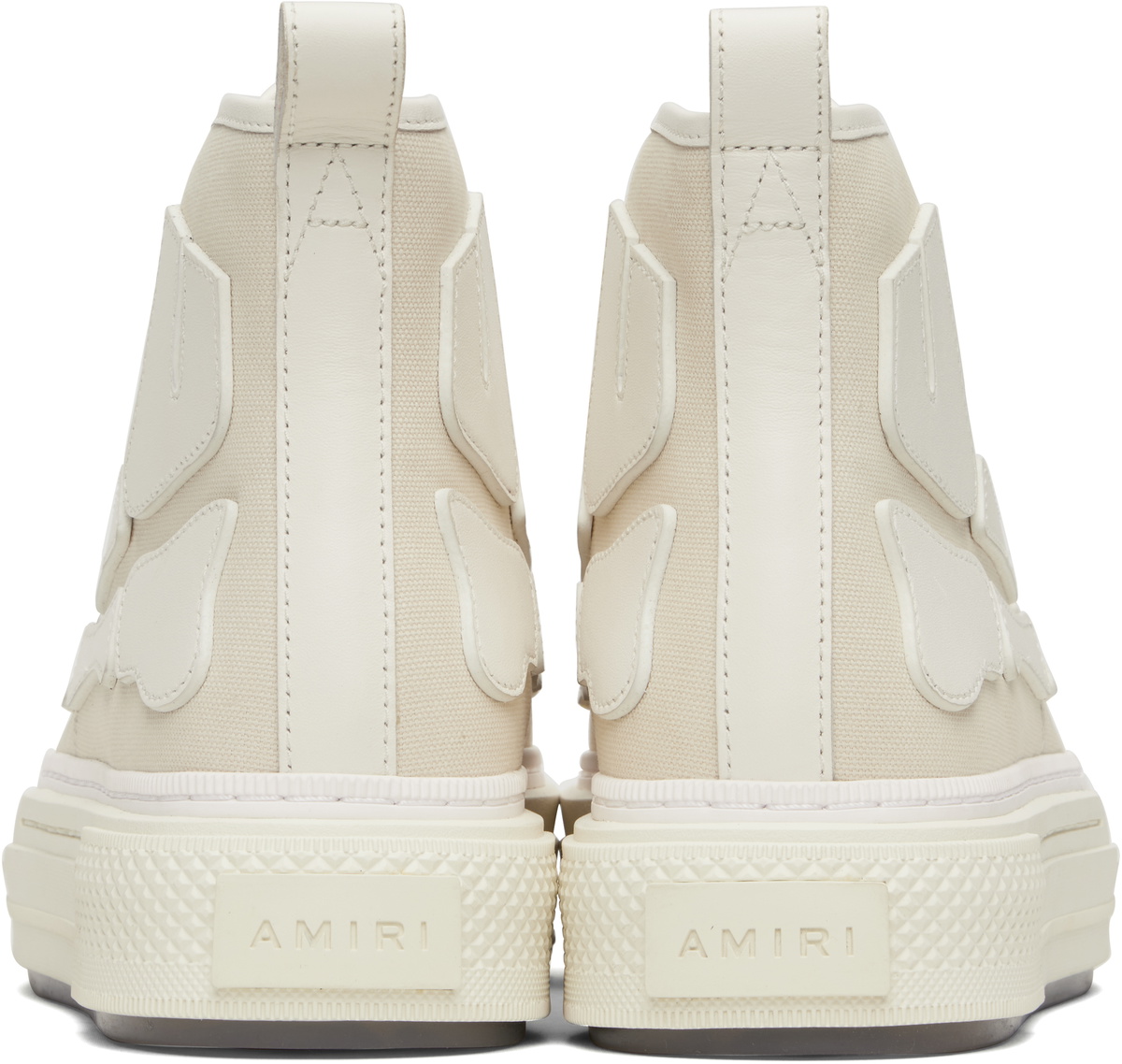 AMIRI Beige & White Skel Court Hi Sneakers Amiri