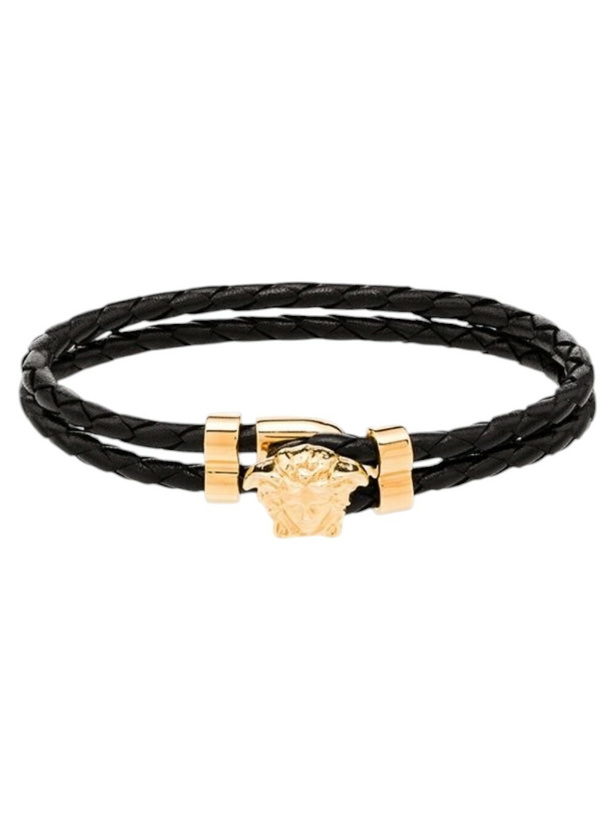 Photo: Versace Black Medusa Leather Bracelet
