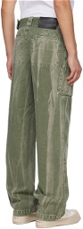 JW Anderson Green Wide-Leg Cargo Pants