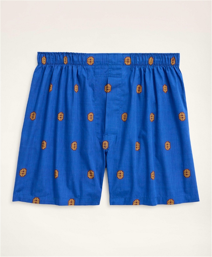 Photo: Brooks Brothers Men's Cotton Broadcloth Logo Boxers | Blue