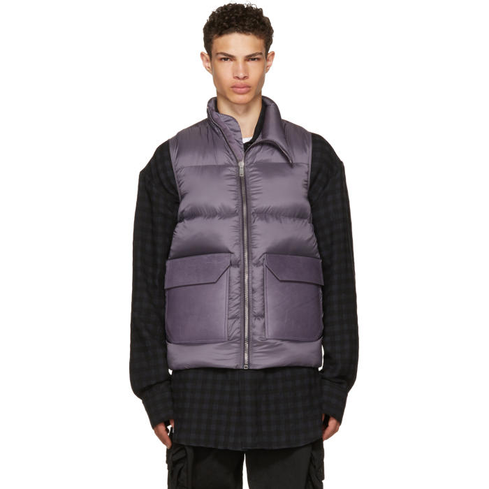 Rick Owens Purple Down Mollino Vest Rick Owens