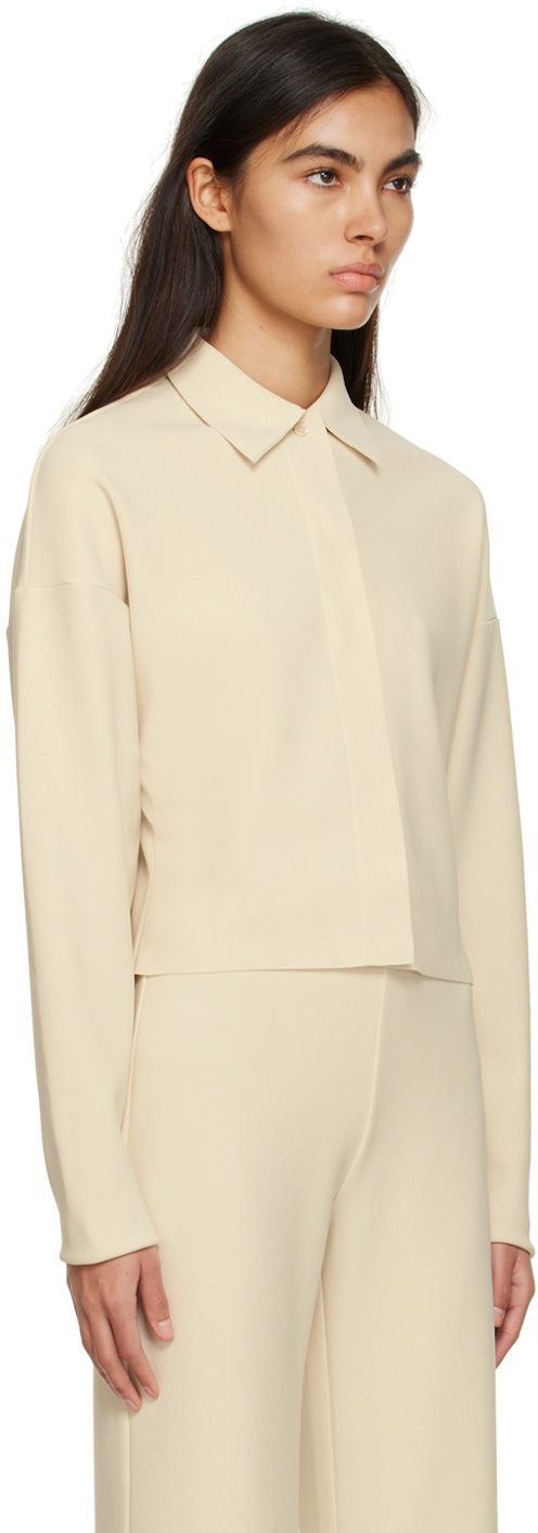 Birrot Off-White Cropped Cardigan