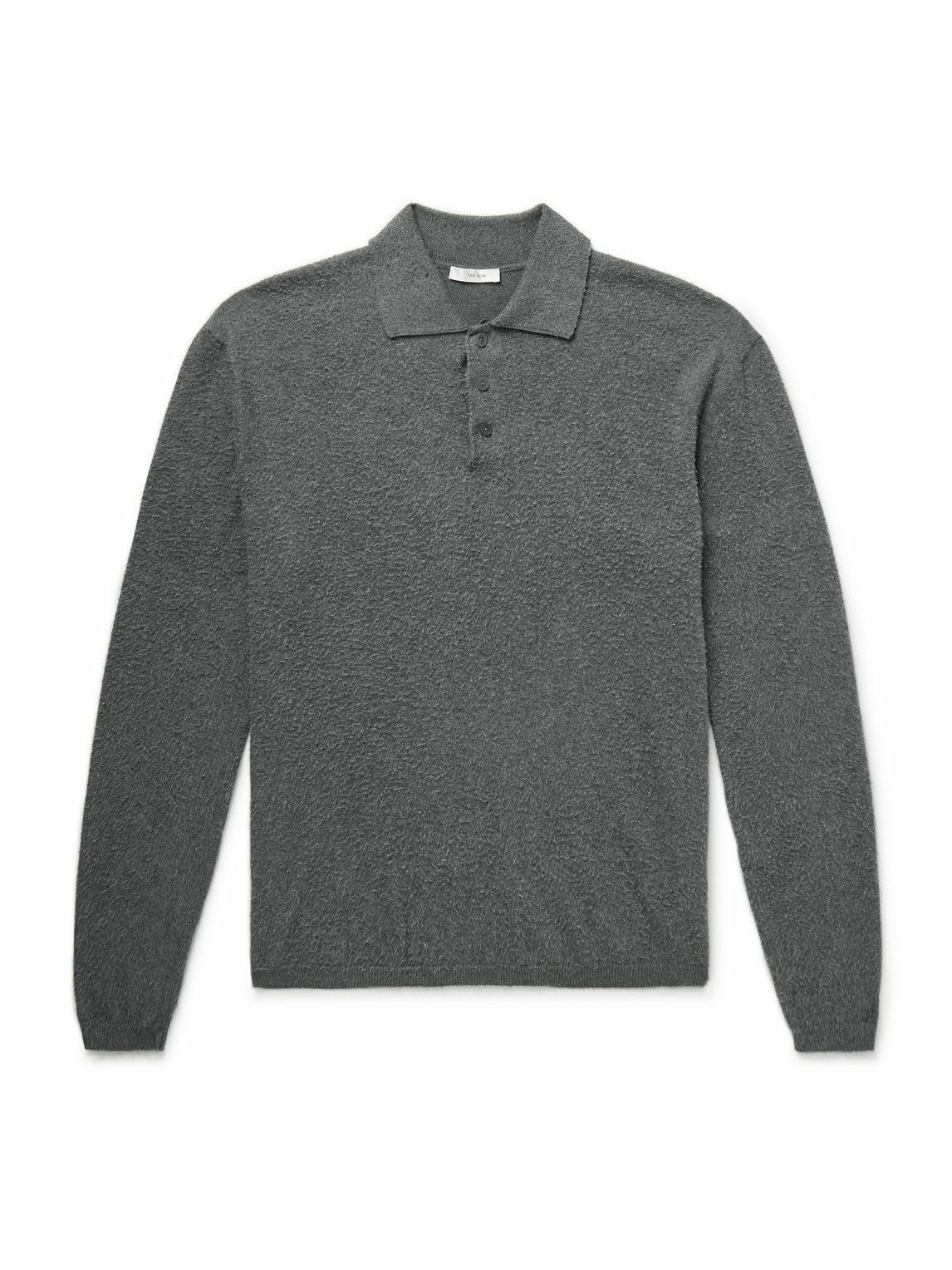 The Row - Almot Brushed-Cotton Polo Shirt - Gray