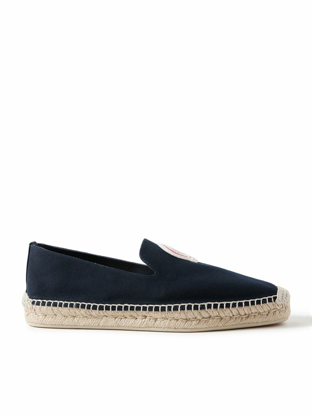Photo: Christian Louboutin - Nanou Logo-Appliquéd Canvas Espadrilles - Blue